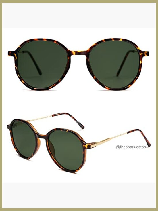 Trendy Hexagon Round Sunglasses with UV400 Protection Plastic Frame